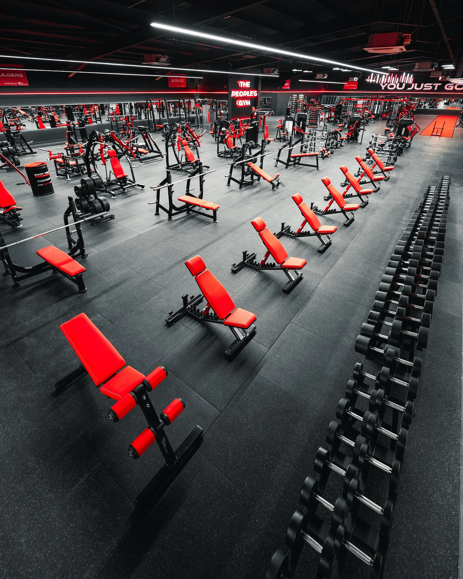Body Tech Blackburn plate-loaded strength equipment.